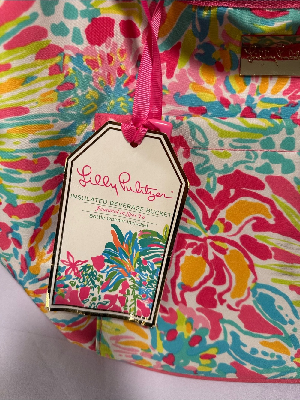 Lilly Pulitzer Insulated Beverage Bucket Cooler in print Spot Ya NWT